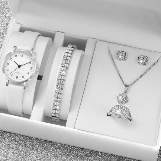 Coffret montre femme automatique bracelet fin | Argentée & bracelet double diamants Argentée Tempor'Elle