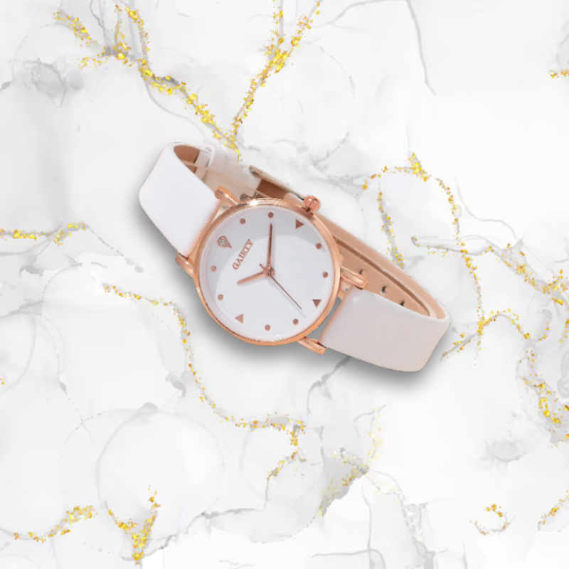 Coffret montre femme automatique bracelet fin | Or rose & bracelet double diamanté Or rose Tempor'Elle