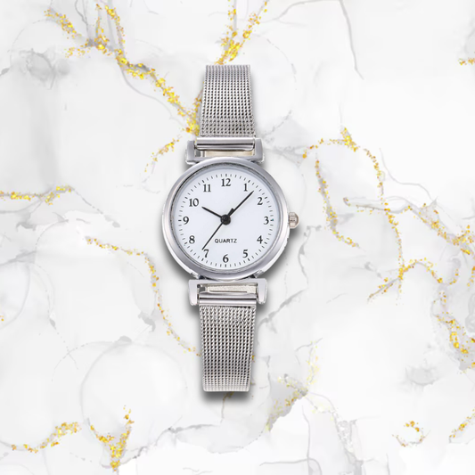 Montre acier femme fine bracelet maille | Argentée Argentée Tempor'Elle