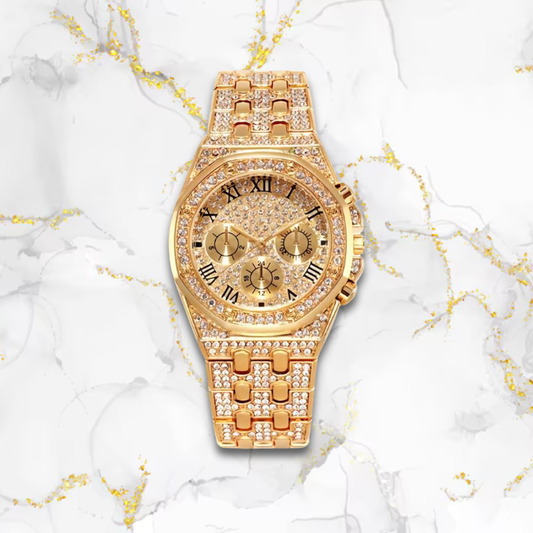 Montre automatique femme acier bracelet diamanté Dorée Tempor'Elle