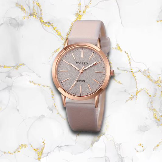 Montre automatique femme bracelet cuir | Roseraie Violette Tempor'Elle