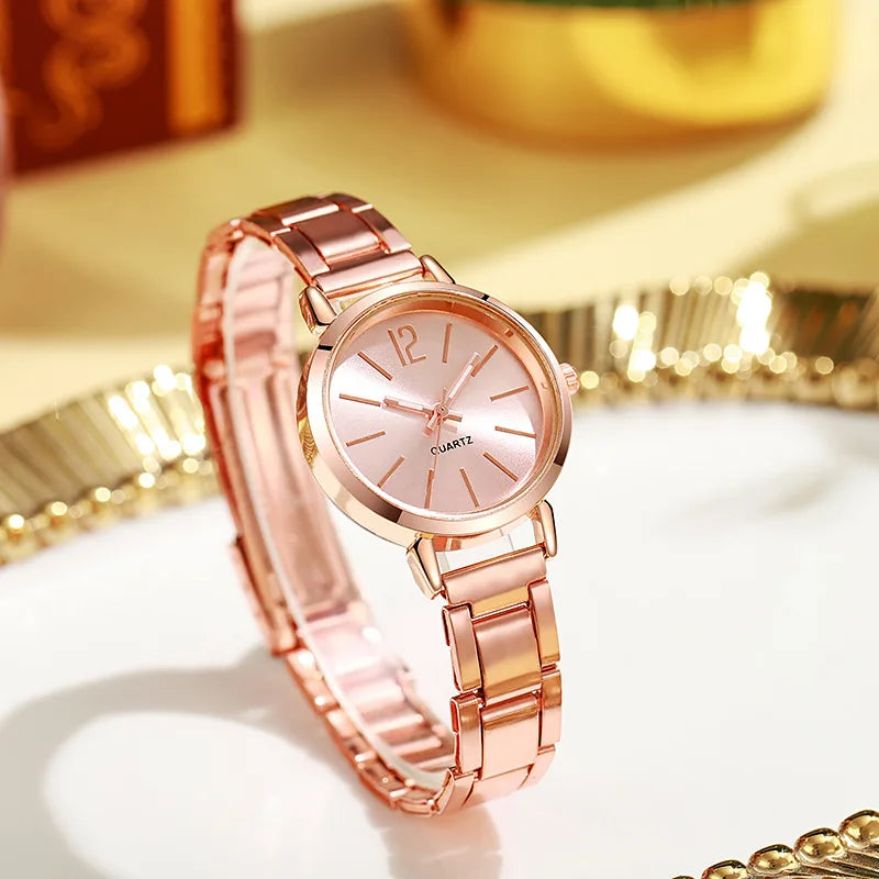 Montre automatique femme fine en acier élégante | Or rose Or rose Tempor'Elle