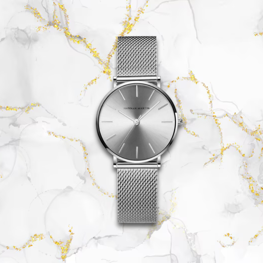 Montre automatique femme fine style japonais | Argentée Grise Tempor'Elle