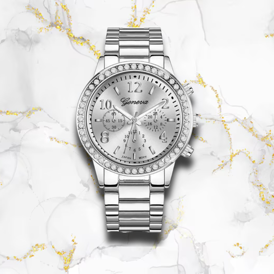 Montre automatique femme ronde cerclée bracelet en acier | Argentée Argentée Tempor'Elle