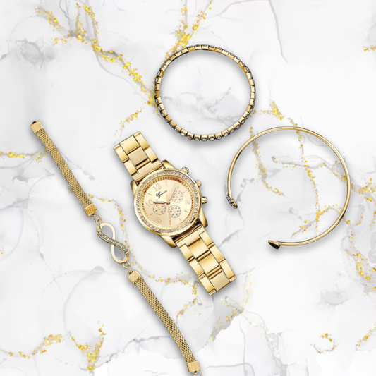 Montre automatique femme ronde cerclée bracelet en acier | Dorée Dorée Tempor'Elle