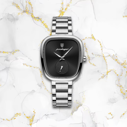 Montre automatique femme vintage épurée | Argentée & noire Argentée Tempor'Elle