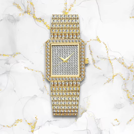 Montre carrée femme or | Bling bling Dorée Tempor'Elle