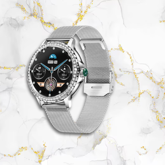 Montre connectée femme élégante en acier ronde | Argentée Argentée Tempor'Elle
