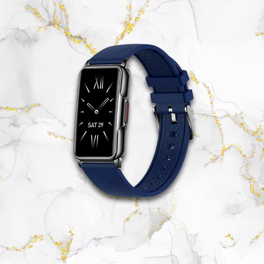 Montre connectée femme élégante longue sportive | Bracelet bleu Bleue Tempor'Elle