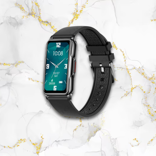 Montre connectée femme élégante longue sportive | Bracelet noir Noire Tempor'Elle