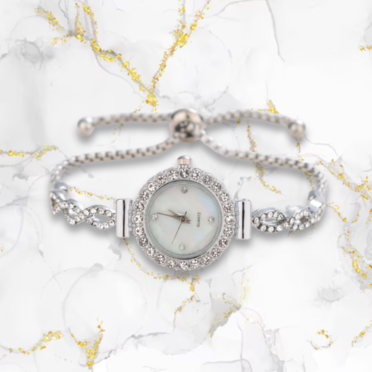 Montre femme fine en acier | Diamants & argent Argentée Tempor'Elle