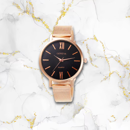 Montre femme fine en acier | Romana or rose Rose Tempor'Elle