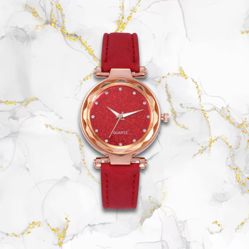 Montre femme originale fine automatique | Rouge Rouge Tempor'Elle