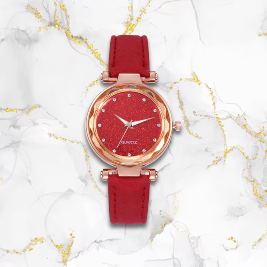 Montre femme originale fine automatique | Rouge Rouge Tempor'Elle