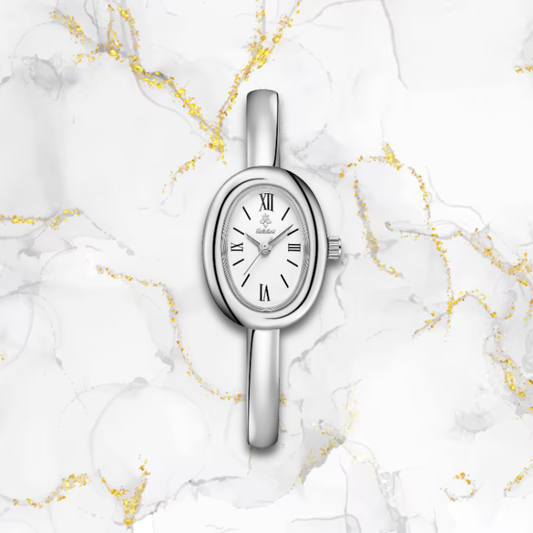 Montre femme originale fine ovale | Argentée Argentée Tempor'Elle