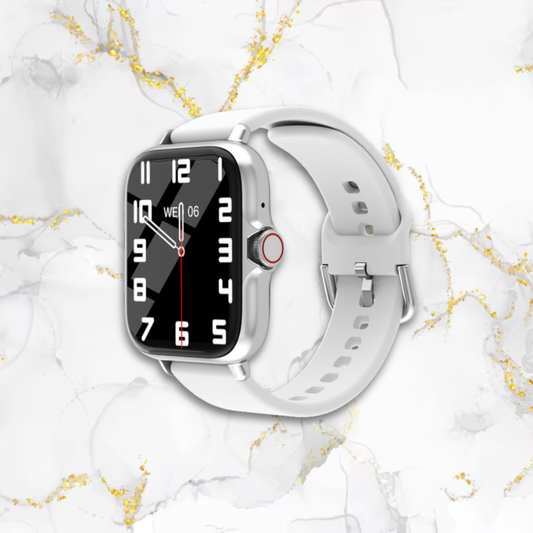 Montre sport femme connectée carrée bracelet silicone | Blanche Blanche Tempor'Elle