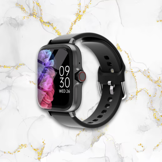 Montre sport femme connectée carrée bracelet silicone | Noire Noire Tempor'Elle