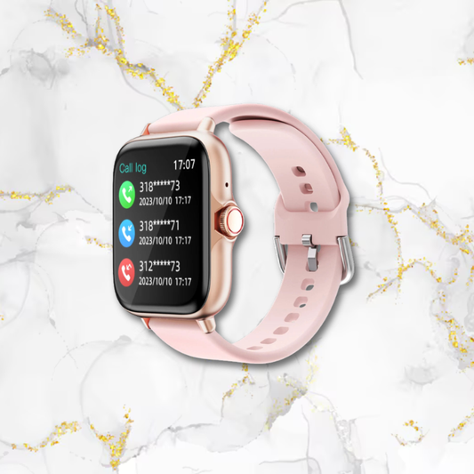 Montre sport femme connectée carrée bracelet silicone | Rose Rose Tempor'Elle