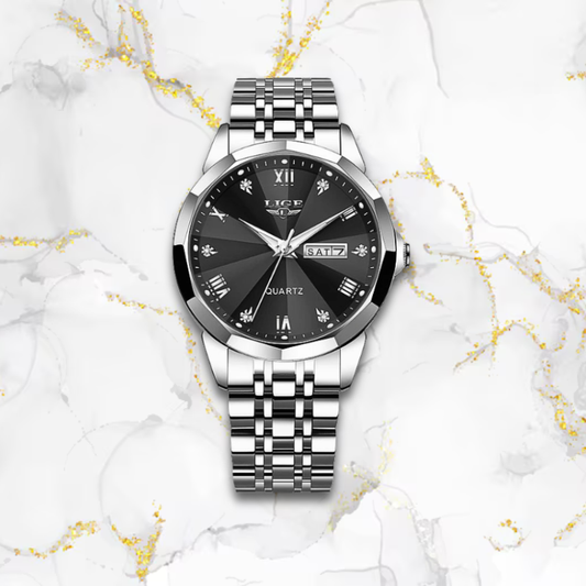 Montre vintage femme automatique | Argentée & noire Argentée Tempor'Elle